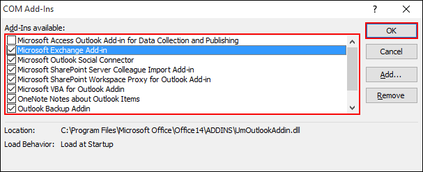 remove add ins from outlook